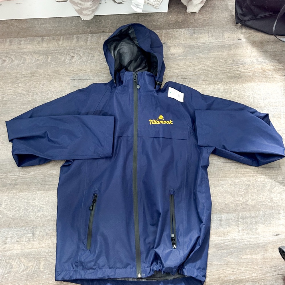Blue Hooded Rain Jacket